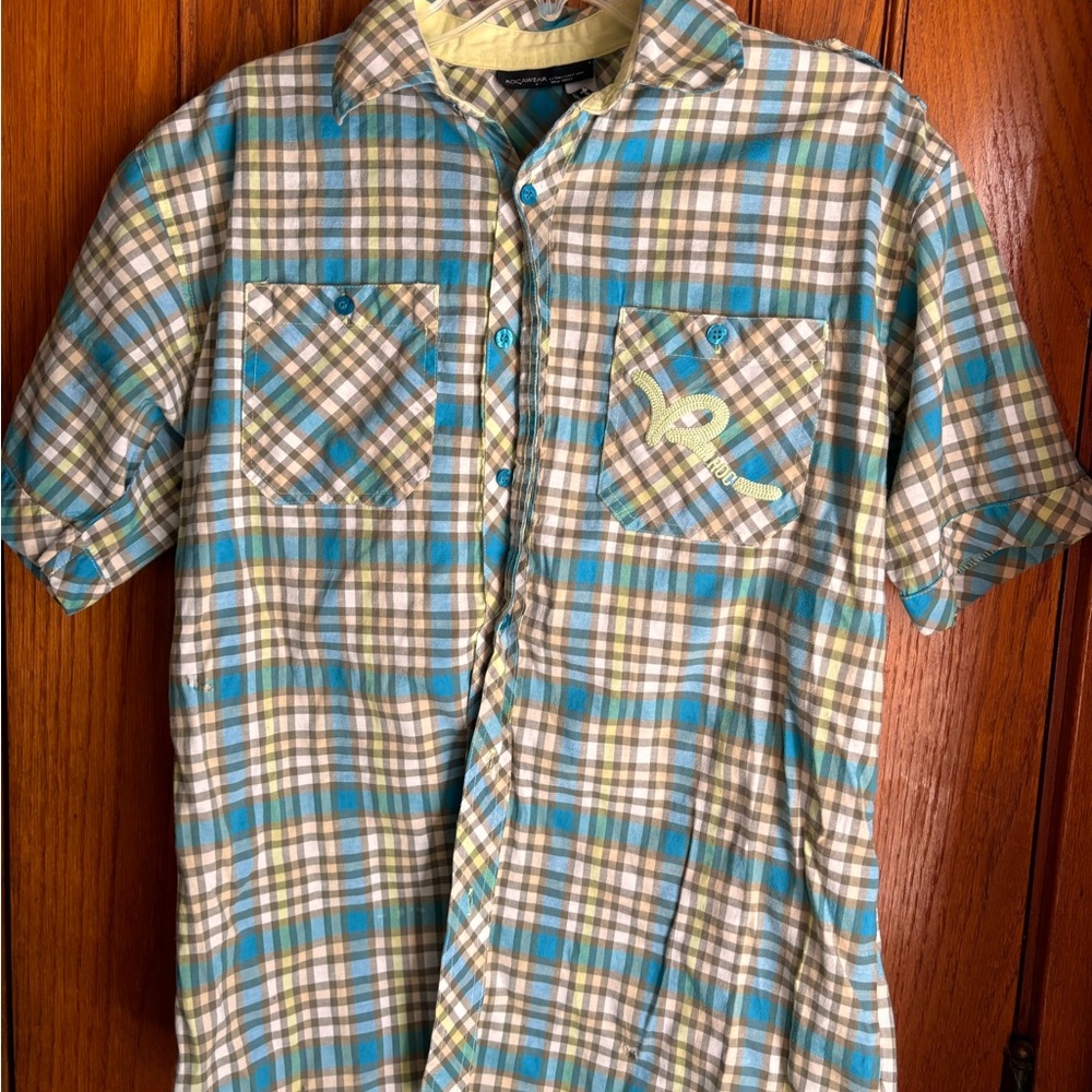 Rocawear Multicolor Plaid Button Down Shirt